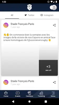 Stade Français Paris android App screenshot 12